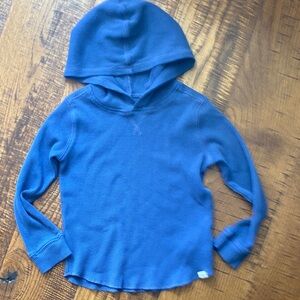 Boys GaP Blue Hooded Waffle Knit Hoodie